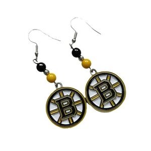 Boston Bruins NHL Logo Dangle Earrings NWOT